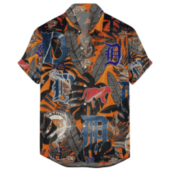 Detroit Tigers Hibiscus Seamless Pattern 3D All Over Print Hawaiian Shirt  Gift For Tigers Fans - Freedomdesign